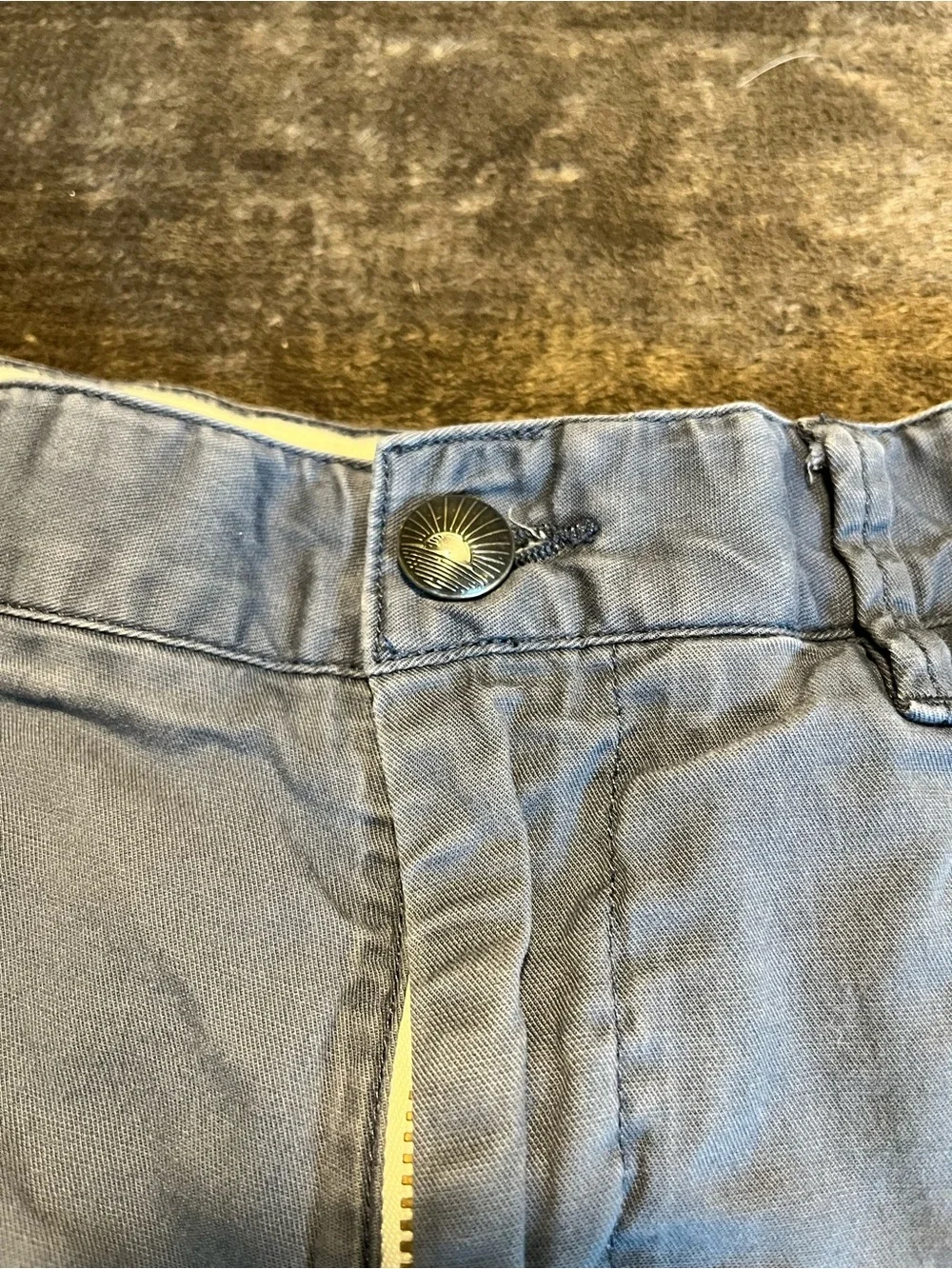 Faherty Slate Blue Classic Flat-Front Chino Shorts